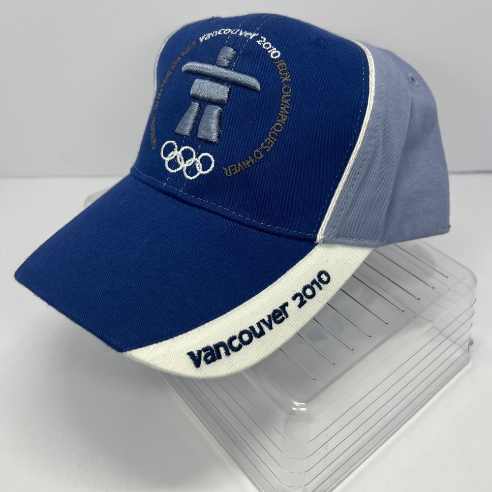 Vancouver 2010 Winter Olympics Hat Cap Inukshuk Logo Adjustable Blue Collectible